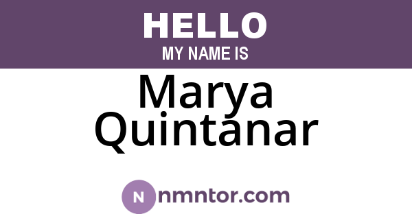 Marya Quintanar