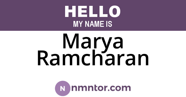 Marya Ramcharan