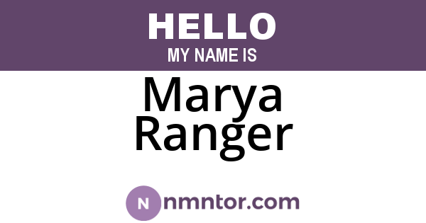 Marya Ranger