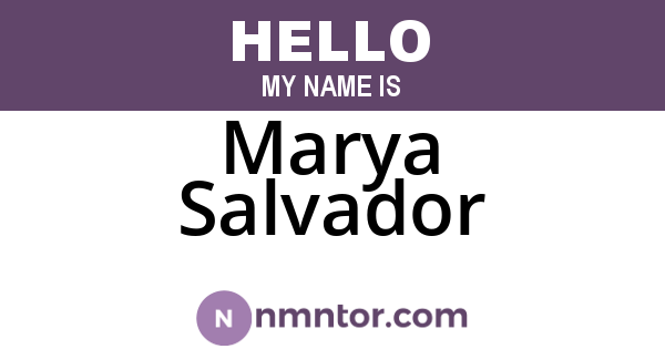 Marya Salvador