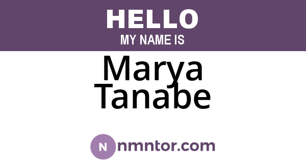 Marya Tanabe