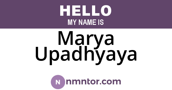 Marya Upadhyaya