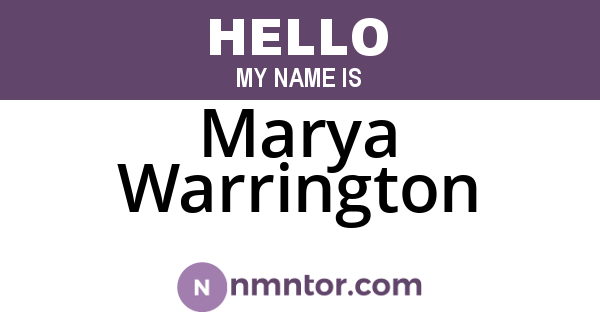 Marya Warrington