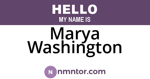 Marya Washington