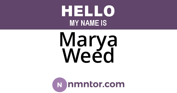 Marya Weed