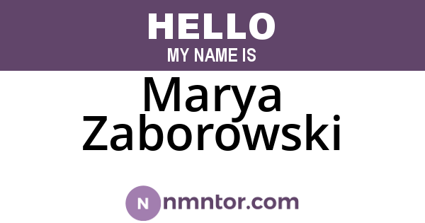 Marya Zaborowski