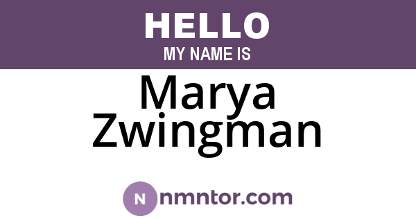Marya Zwingman