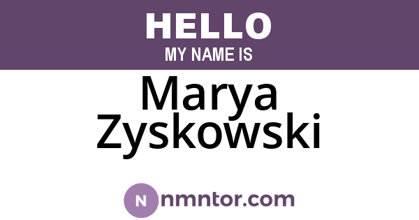 Marya Zyskowski