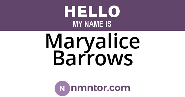 Maryalice Barrows