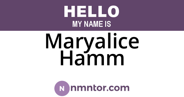 Maryalice Hamm