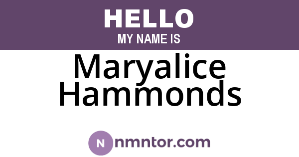Maryalice Hammonds