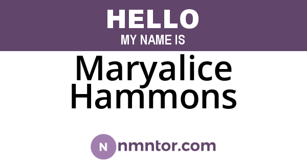 Maryalice Hammons
