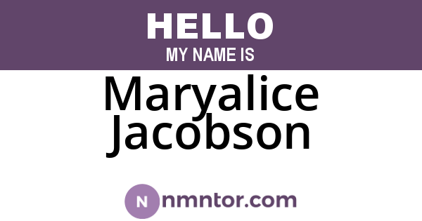 Maryalice Jacobson