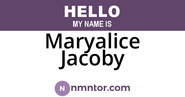 Maryalice Jacoby