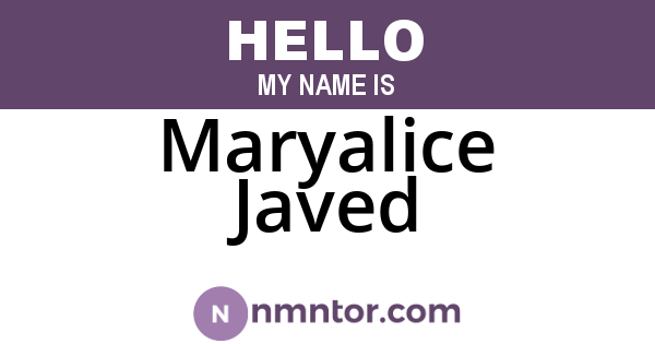 Maryalice Javed