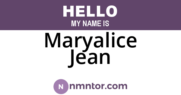 Maryalice Jean