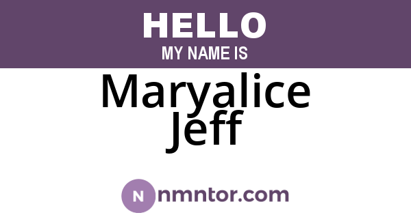 Maryalice Jeff