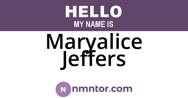 Maryalice Jeffers
