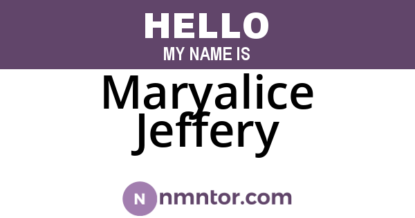 Maryalice Jeffery