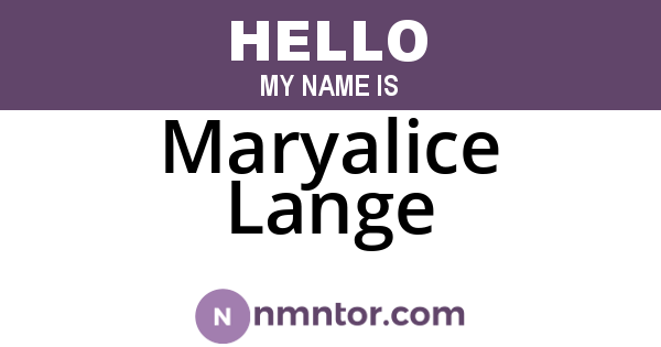 Maryalice Lange