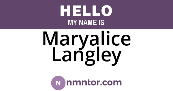 Maryalice Langley