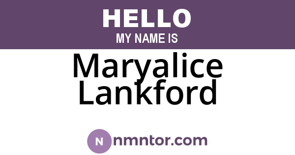 Maryalice Lankford