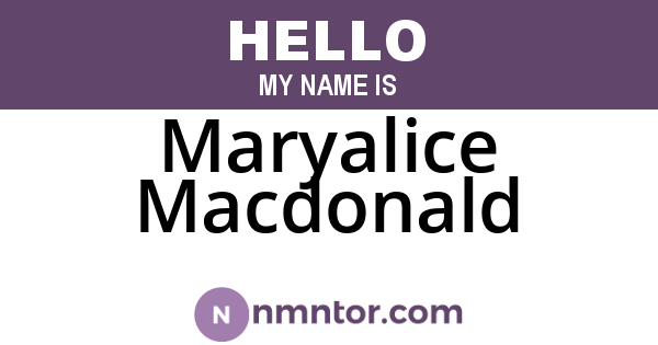 Maryalice Macdonald