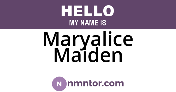 Maryalice Maiden