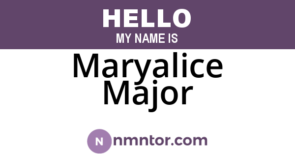 Maryalice Major