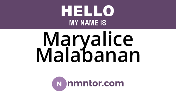 Maryalice Malabanan