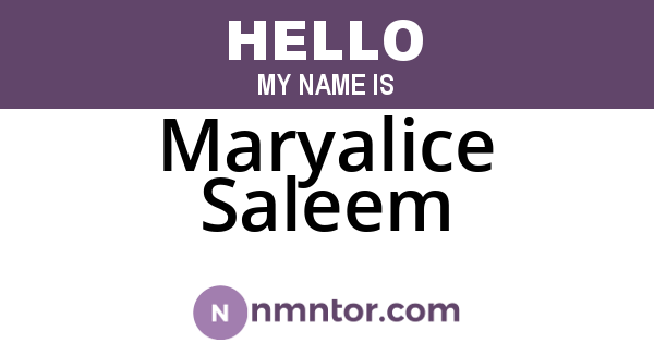 Maryalice Saleem