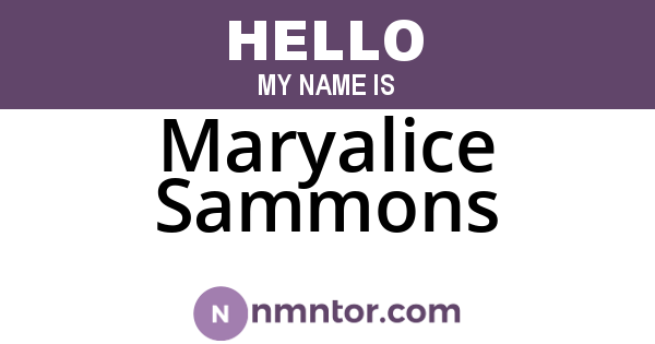 Maryalice Sammons