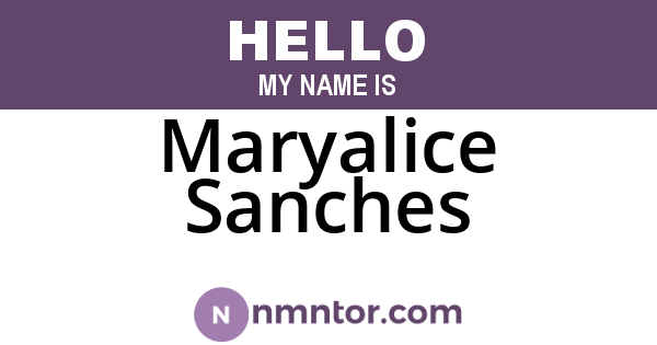 Maryalice Sanches