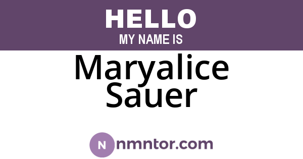 Maryalice Sauer