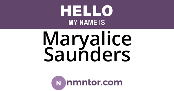 Maryalice Saunders