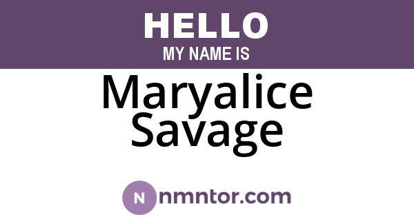 Maryalice Savage