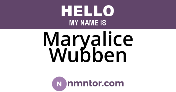 Maryalice Wubben