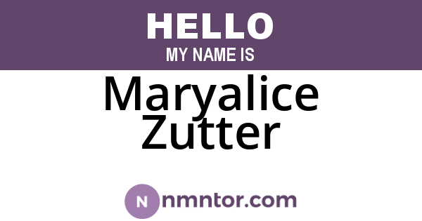Maryalice Zutter