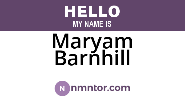 Maryam Barnhill