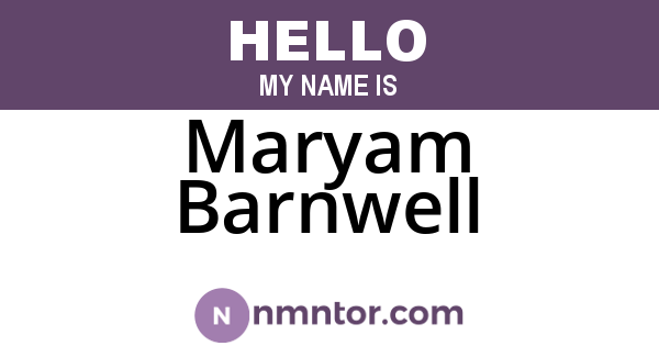 Maryam Barnwell