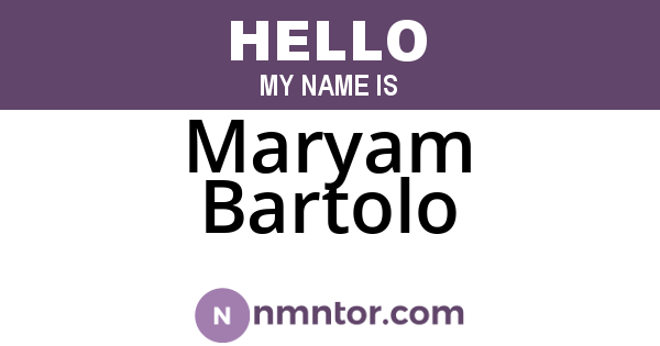 Maryam Bartolo