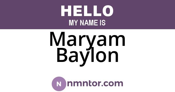 Maryam Baylon