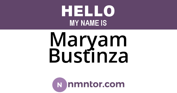 Maryam Bustinza
