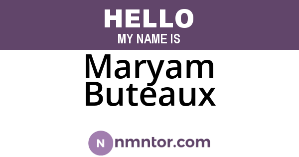 Maryam Buteaux