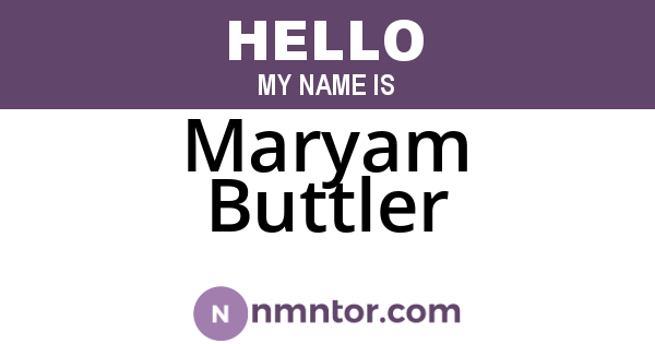 Maryam Buttler