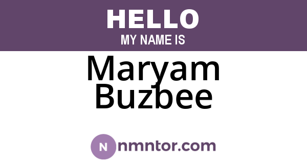 Maryam Buzbee