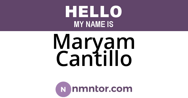 Maryam Cantillo