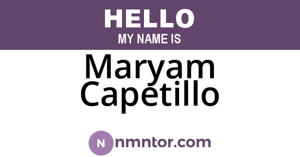 Maryam Capetillo