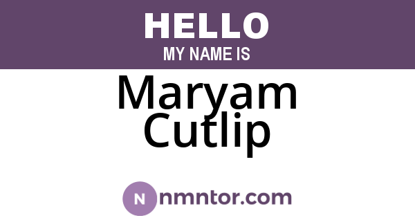 Maryam Cutlip