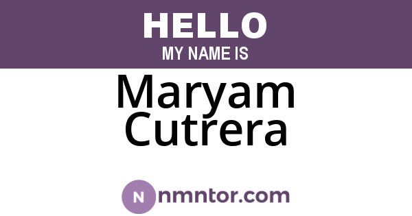 Maryam Cutrera